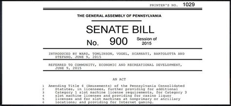 pennsylvania online gambling bill.